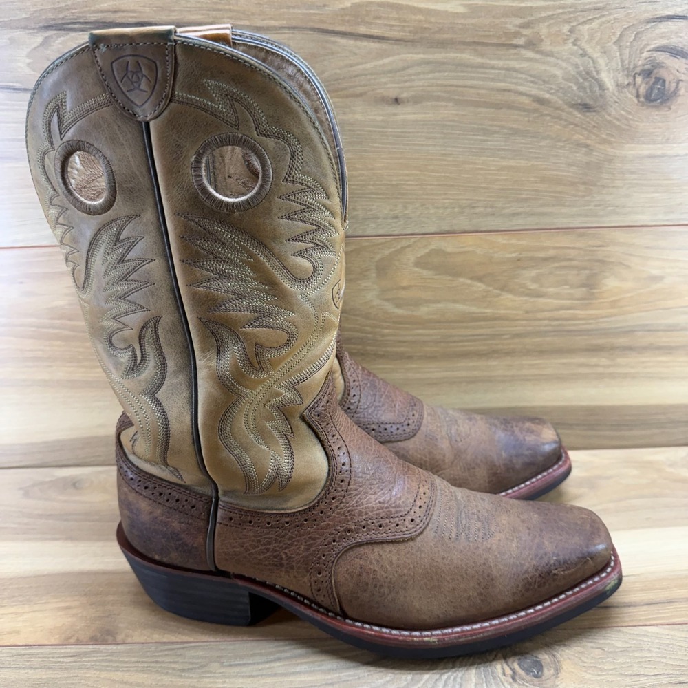 ARIAT Heritage Roughstock Western Boots Mens 11 D Brown Stockman Rodeo Country